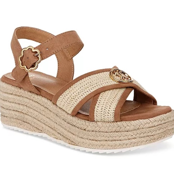 Sam & Libby Brown and Cream Espadrille Wedges - Picture 3 of 10